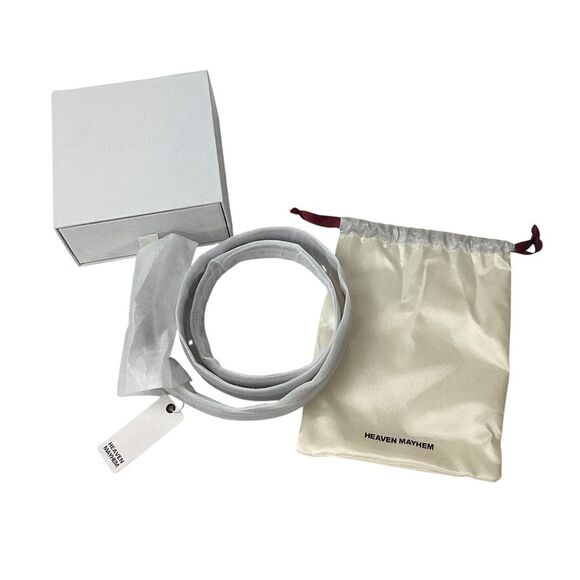 HEAVEN MAYHEM NWT Size S Capsule Belt Black Leather Silver Buckle Skinny Belt - Picture 7 of 10